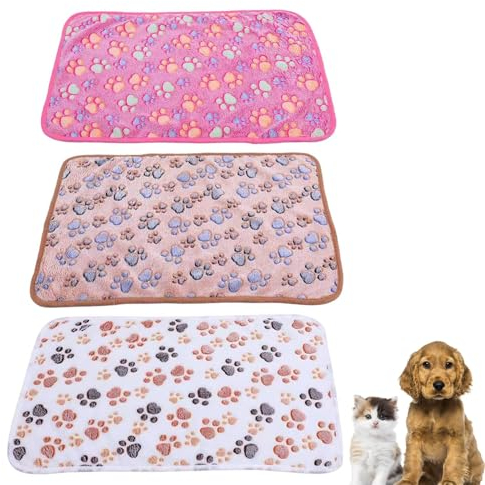 3 Stück Katzendecke, 40X60 cm Katzendecke Für Katzen, Kuscheldecke Hund Waschbar Und Flauschig Weiche Und Warme Decken Haustiere für Kleine Mittlere Hunde Katzen Haustierdecke Schlafmatte