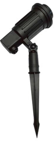 Portalámparas estaca 1xE27 para lámparas PAR38, ideal para iluminación exterior y jardines, resistente y fácil de instalar.