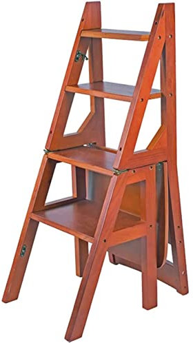 XCHSXYL Escabeau en Bois Pliable, échelle Portable, Tabouret pneumatique Multifonction, escalier pneumatique pour la Maison, la bibliothèque