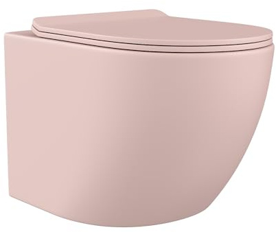 Vente-unique - Hänge WC Javoine -L 36cm x B 53.5cm x H 36cm- Keramik - rosa