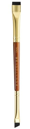 Desert Oak Series Precision Thin Eyeliner Brush - Dual-Ended Angled & Concave Tips for Winged Lines/Tightlining, Gel & Liquid Liner Compatible, Ebana Handle (CM 161)