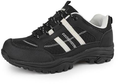 Knixmax Scarpe Trekking Donna Leggero Scarpe da Montagna Traspiranti Antiscivolo All'aperto Sportive Passeggio Arrampicata Scarpe da Escursionismo Nero 41EU