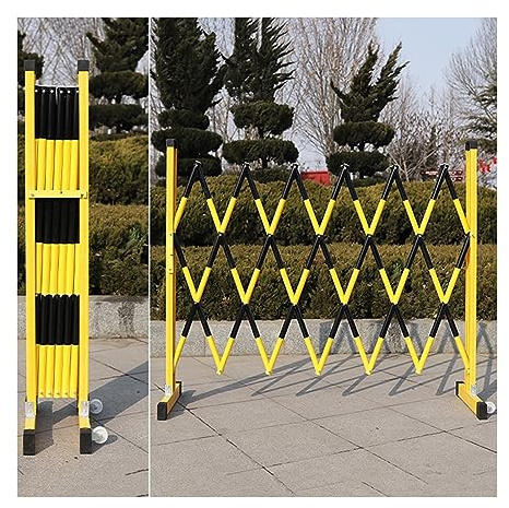 XDAWQP Valla móvil, Barrera de tráfico Extensible, Poste Tubular telescópico de Material FRP para Eventos en el Metro, fácil de Mover.,Negro 47x138 Pulgadas