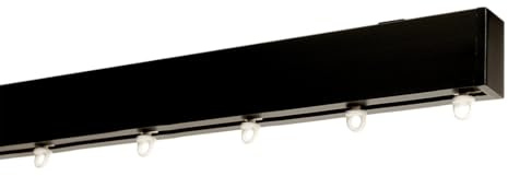 Rieles para Cortinas con Onda Perfecta con Instalación a Techo, Riel de Cortina Flexible y Resistente para ventanas y puertas Guías decorativas CINTACOR Negro 250 cm