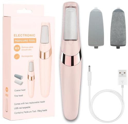 Electric Foot File, Rechargeable Electric Callus Removers for Feet, Pedicure Kits for Dead Skin, Electric Foot Callus Remover Smooths Cracked Heels, Removes Dry Skin for Smoother Feet, Foot Care Tool