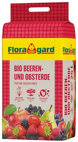 Floragard Bio Obst- & Beerenerde 25 L – nährstoffreiche, pH-angepasste Pflanzerde für Erdbeeren, Beerenpflanzen & Obstgehölze – lockere Struktur für Starke Wurzeln, kräftiges Wachstum & hohe Erträge