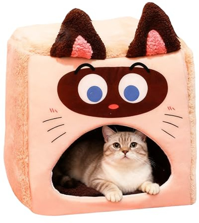 Nid pour Chat D'intérieur | Tente Douce De Sommeil d'hiver pour Animal De Compagnie | Lit pour Chat D'Intérieur Amovible | pour Chambre Appartement Ferme Maison Et Chaleur d'hiver