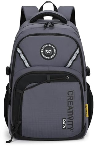 Amythe Mochila Instituto para Adolescentes, Mochilas Escolares para Juveniles 10 a 18 Años con Varios Compartimentos, Mochilas Grande Impermeable para Viagem & Escola, Gris