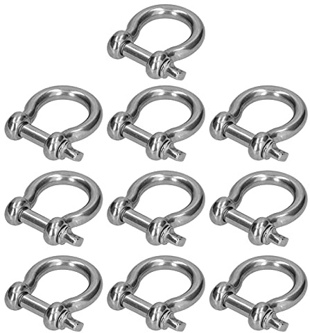 Ancora a vite a forma di, connettore per catena e fune in acciaio inossidabile, ancora per sollevamento pesante in acciaio inox 304 con elevata capacità di carico per imbracat (10 pezziM8)