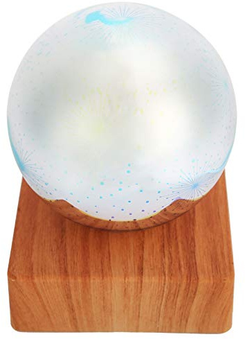 FTVOGUE USB Nattlampa, ABS och Högt Borosilikatglas LED Bordsnattlampa 5V 4W, Tredimensionell Star Sky Dekorationslampa för Sovrum Vardagsrum Hem Skrivbord