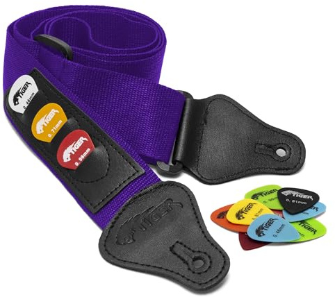 Tiger Lila gitarrrem och 12 gratis plektrum