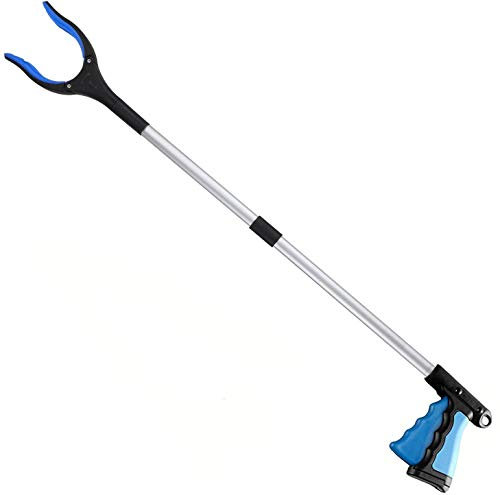 Adult Litter Picker,32 inch Upgrade Grabber Reacher Tool Lightweight Extra Long Handy Trash Picker Upper Claw Blue
