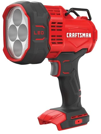 CRAFTSMAN V20 LED Work Light, Spotlight Flashlight, 2,500 Lumens, Rechargeable Spotlights Handheld, Cordless, Tool Only (CMCL060B)