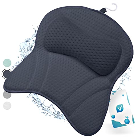 Vesta+ Badewannenkissen Nachtblau L mit Saugnäpfen, Badekissen Testsieger als Badewannenkissen Nacken & Nackenkissen Badewanne, Badekissen für Badewanne, Badewannen Kissen & Duschkissen Badewanne