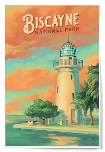 Lantern Press Biscayne National Park, Oil Painting, 12x18 Inch Art Print, Home Decorâ