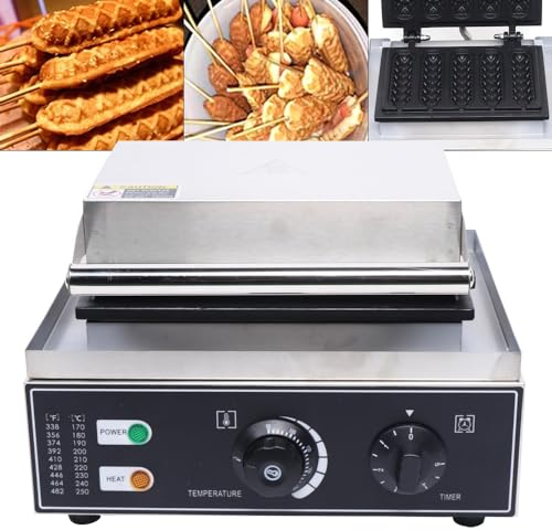 HarBin-Star Waffeleosen, 1500W Edelstahl Waffeleisen Elektrischer Waffelmaschine Profi Waffeln, Maker Stiel Waffelgerät Corn Hot Dog Antihaftbeschichtete Platte Waffelautomat