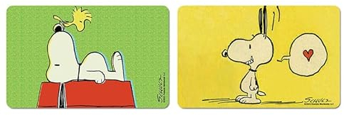 Logoshirt® Peanuts I Snoopy I Breakfast Board I Cutting Board I 23x14cm I Set of 2 I Dishwasher Safe & Heat Resistant I Licensed Original Design