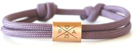 Personalisierbares Segeltau Armband mit Edelstahl-Schieber – Individuelle Kreuzgravur für Initialen & Motive – Das Perfekte Geschenk für Jeden Anlass!