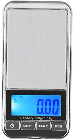 Báscula Portátil para Joyería 0 Báscula Electrónica de Bolsillo Digital de Alta Precisión de 01g con Pantalla LCD (500g/0,01g)