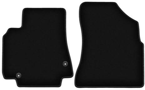 Wielganizator Velours Vorne Fußmatten passend für Citroen Berlingo II (2008-2018) | Qualität: Basic - Genaue Passform, rutschfeste Untregrund 2-teilig - Schwarz