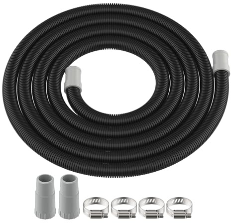 Canister Filter Ribbed Hosing A20015 with Rubber Adapter Replace for Fluval 307/407/306/406/305/405 Aquarium Filters Pumps, 9.8 Ft Fish Tank Intake Output Hose Kit for Fluval