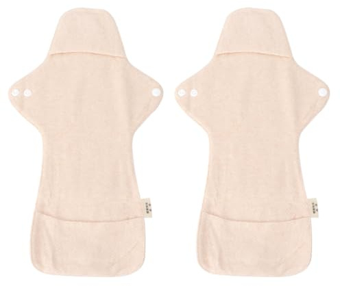GANAZONO 2 piezas Unidades de Compresas Sanitarias Reutilizables de Algodón Orgánico Absorbentes Lavables y Plegables para Mujeres Periodo Menstrual y Postparto
