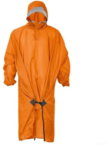 Chaqueta impermeable multifuncional 3 en 1 para senderismo, con funda para mochila, ligera, impermeable, para camping, montañismo, pesca, incluye bolsa de almacenamiento (naranja C)