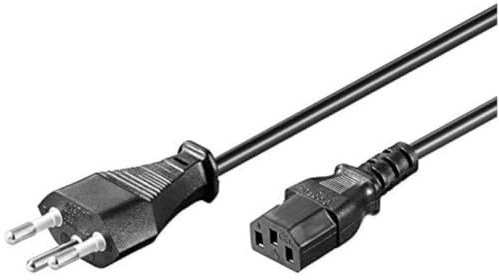 PremiumCord Câble d'alimentation 230V 2m, Câble d'alimentation avec Bouchon Suisse à Un Angle pour la Prise C13, IEC de Fourniture PC à 3 Broches, Couleur Noir