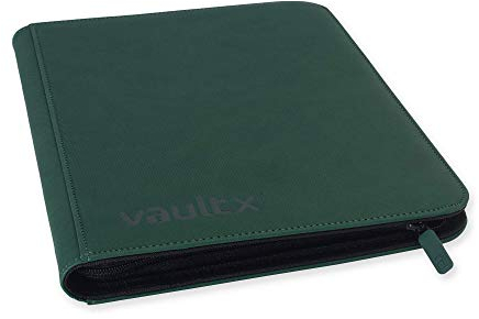 Vault X Raccoglitore per Carte da Collezione a 9 Tasche con Cerniera, 360 Carte, Materiale Exo-Tec per Album, 20 Pagine a Caricamento Laterale, TCG (Verde)