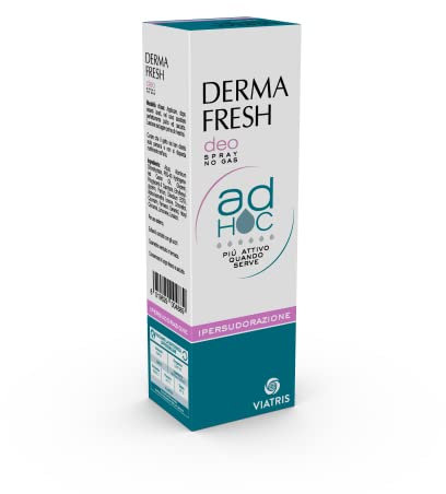 Dermafresh Ad Hoc Ipersudorazione, Deodorante Attivo Spray, Antitraspirante, Senza Macchia, Senza Alcol, No Gas, 100 ml