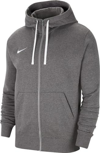Nike Herren M Nk Flc Park20 Fz Hoodie Sweatshirt, Charcoal Heather/White, S EU