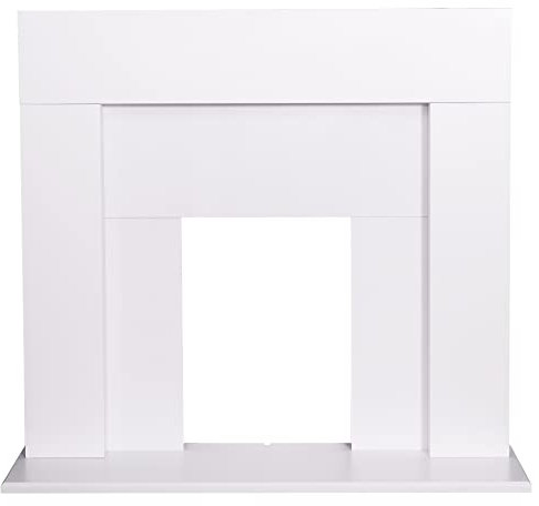 Adam Miami Fireplace Suite in Pure White, 48 Inch