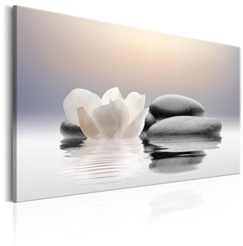 B&D XXL - Akustikbild Zen 120x80 cm 1 tlg Bilder Akustikschaum Schallschutz Akustikpaneele Wandpaneele Schalldämmung Wandbild Schallabsorber Akustikplatten Blumen Steine Spa Wellness b-B-0095-b-a