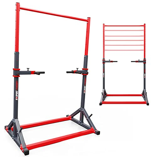 K-Sport: Free standing Pull-Up Bar Up To 150 KG - Training Station With Pull-Up Bar & Handles For Dips - Pull-Up Tower For Muscle Training, incl. E-Book