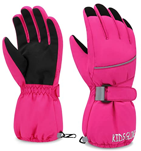 Kids Ski Gloves Waterproof Winter Snow Gloves for Girls