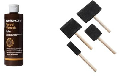 Bundle of Extra Tough Interior Wood Varnish (500ml, Satin) + Four Pack Foam Brushes.