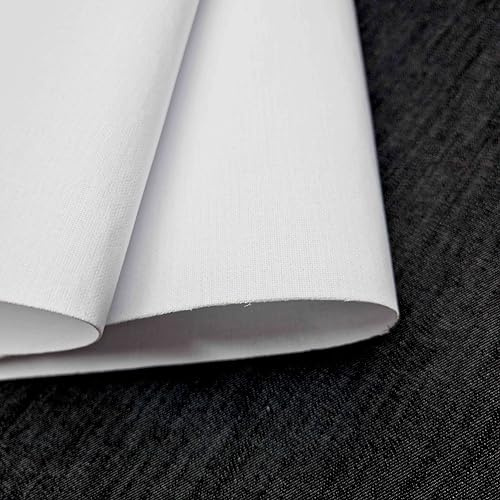 TFG Två lager stryk på fuktigt vävd bomullsbuckram extra styv tungvikt 650 GSM tyg baksida gränssnitt 90 cm bred lätt att använda ensidig (1 meter)