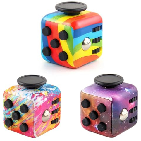 3PCS Fidget Cube - Anxiety Relief, Relaxing Toys with Six Faces, Suitable for Adults and Children