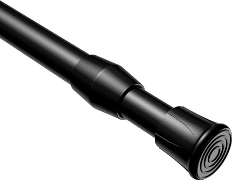 BSYXLSX Black Extendable Curtain Poles, Tension Rod for Curtains 70-100cm,Spring-Loaded No-Drilling Curtain Poles for Small Windows, Clothes Hanging, Adjustable Net Curtain Rod