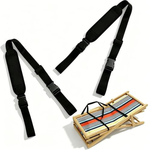 MUNTE 2 Piezas Correas para Sillas de Playa, Ajustable Correa de Transporte para Silla Plegable, Correa Transporte Patinete con Hombreras, 120-170 cm, para Patinetas, Equipamiento Deportivo