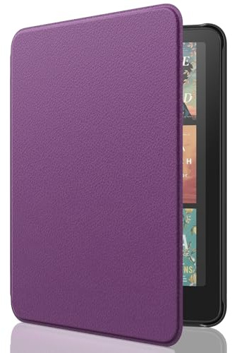 MoKo Case for All-New 7 Kindle Paperwhite (12th Generation-2024) and Kindle Colorsoft Signature Edition 2024, Lightweight Shell Cover with Auto Wake/Sleep for kindle Paperwhite 2024, Lychee Purple