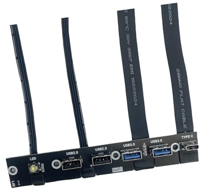 Vynetra Computer Front Expansion Bracket 5 USB Port 20G Type C LED Control Switches For PC Case Desktop Accessories Computer Chassis USB Front Panel Bracket