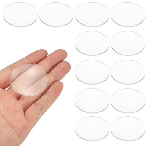 PATIKIL 12-pack biconvex lins, 41 mm dia. 180 mm brännvidd optiska linser förstoringsglas pappersvikt akryl dubbel konvex för gör-det-själv kontorsskrivbord hem vetenskap experiment teleskop