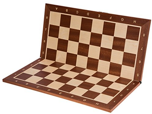 Square - Pro Schackbräde nr 6 – Mahogny SK – Vikbart – Fält 58 mm – schackspel av trä