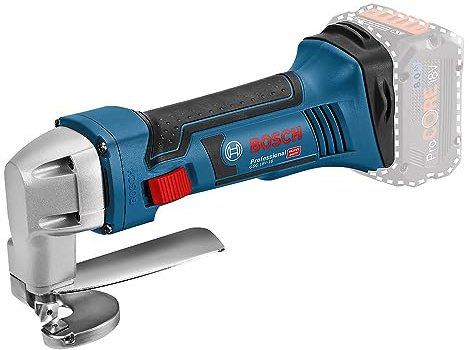 Bosch Professional 0601926200 Cisaille à Tôle Sans Fil GSC 18 V-16 (Capacité de Coupe Acier (800 N/mm²), max : 0,7 mm, Boîte en Carton) Bleu