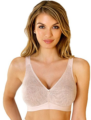 Rosme Lingerie Ungepolsterter BH ohne Bügel mit Gepolsterten Trägern für Damen, Kollektion Powerlace, Beige, Größe 85D