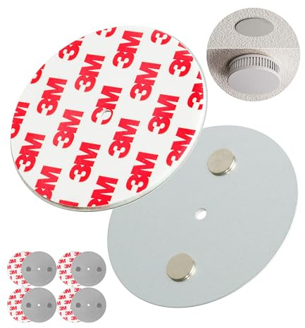 Soporte Magnético para Alarma de Humo, 5 piezas, Diámetro Ø 70 mm, para pegar o atornillar, adhesivo para las alarmas de incendios y humo, soporte detectore incendio humo, soporte almohadilla adhesiva