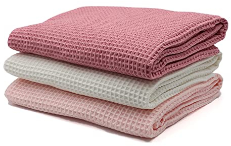 VmG-Store 3x Waffelpique Set je 0,5m x 1,5m Waffel Stoff 100% Baumwollstoff Tex Standard 100 (Set08, 3er Set)