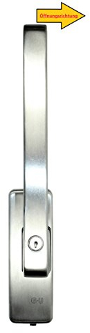 SN-TEC GU Schiebetür PSK Drehgriff abschließbar DIRIGENT 966/976, 34225 oder auch 30251, DIN Links Edelstahl mit Aussperrsicherung