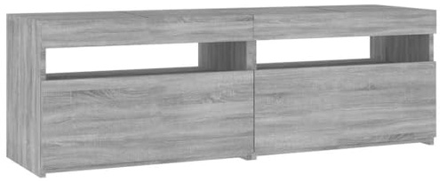 vidaXL Mobile Porta TV con Luci LED Grigio Sonoma 120x35x40 cmcm